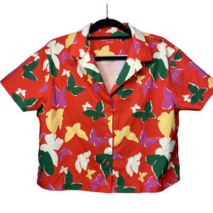 Outdoor Voices SolarCool Tourist Shirt Women's Medium Butterfly Boxy Button Up